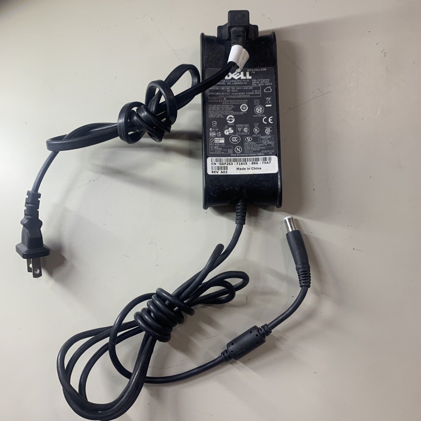 Dell LA65NS0-00 65W AC Laptop Power Adapter PA-12 Family (PA-1650-06D3)