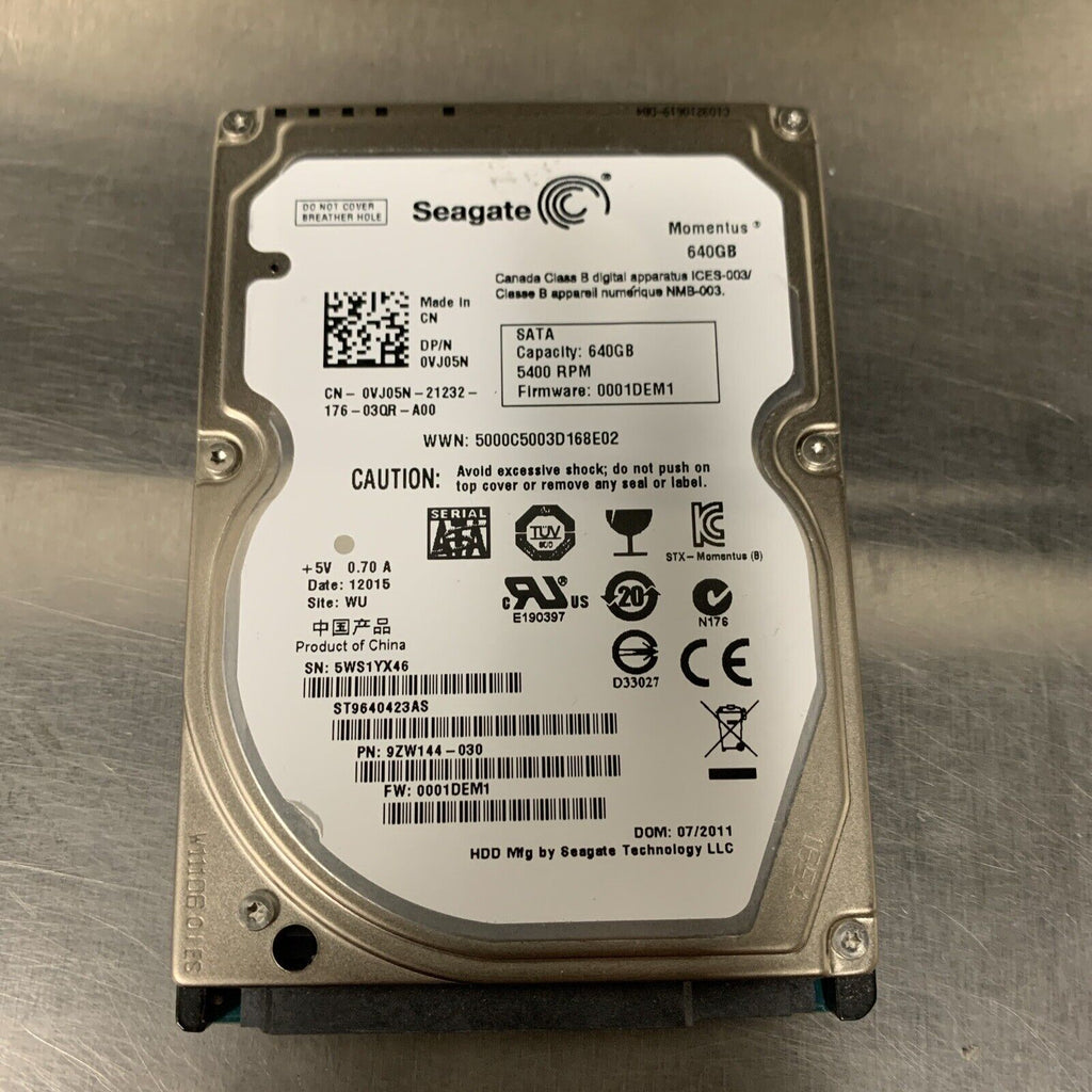 ST9640423AS 9ZW144-030 FW:0001DEM1 640gb Sata Laptop Drive