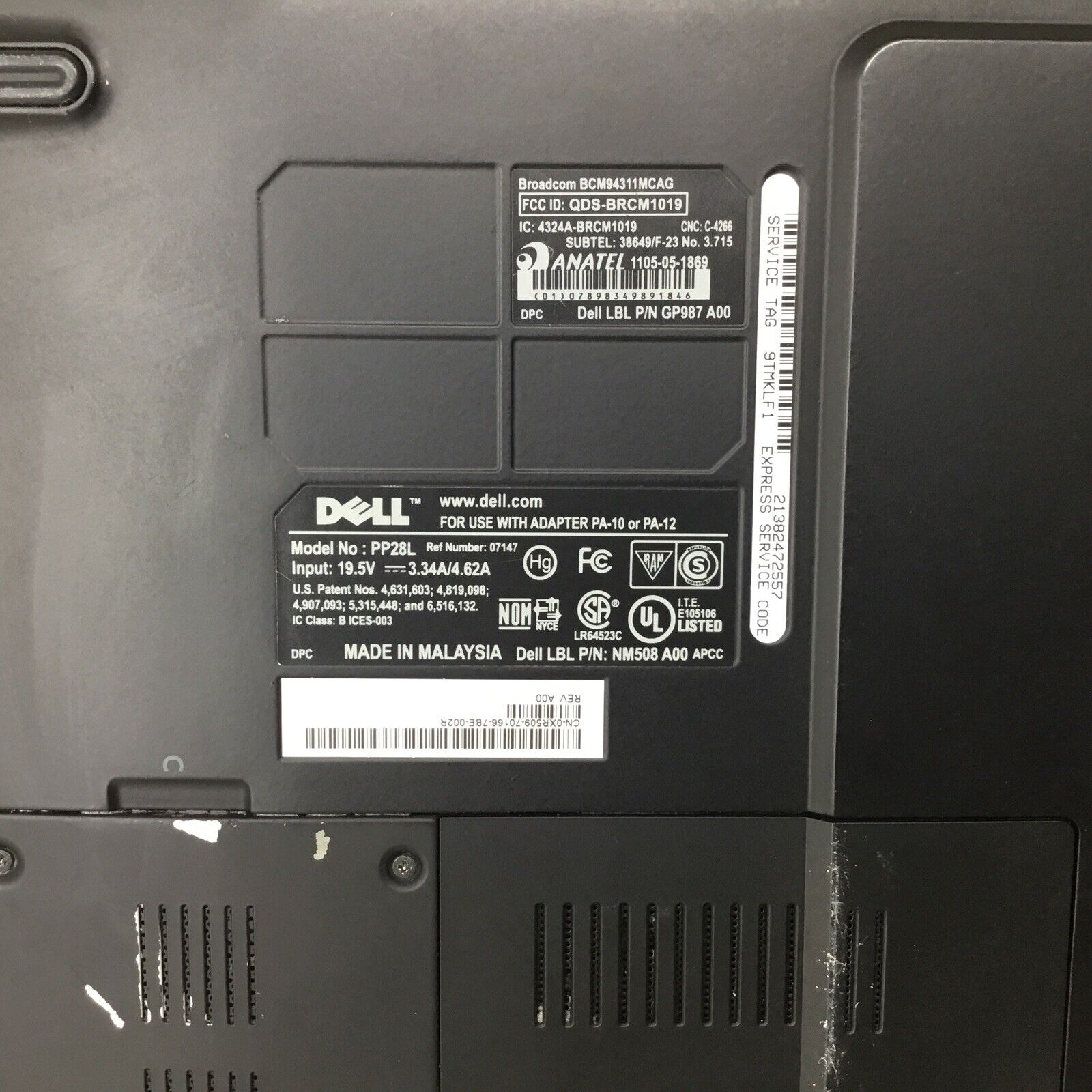 Dell XPS M1530 PP28L Intel Core 2 Duo 1.66GHz 2GB RAM - For Parts or Repair