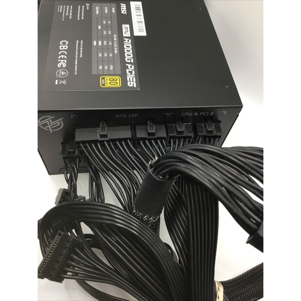 MSI MPG A1000G Pcie5 1000W 80 Plus Gold Power Supply - includes all cables shown
