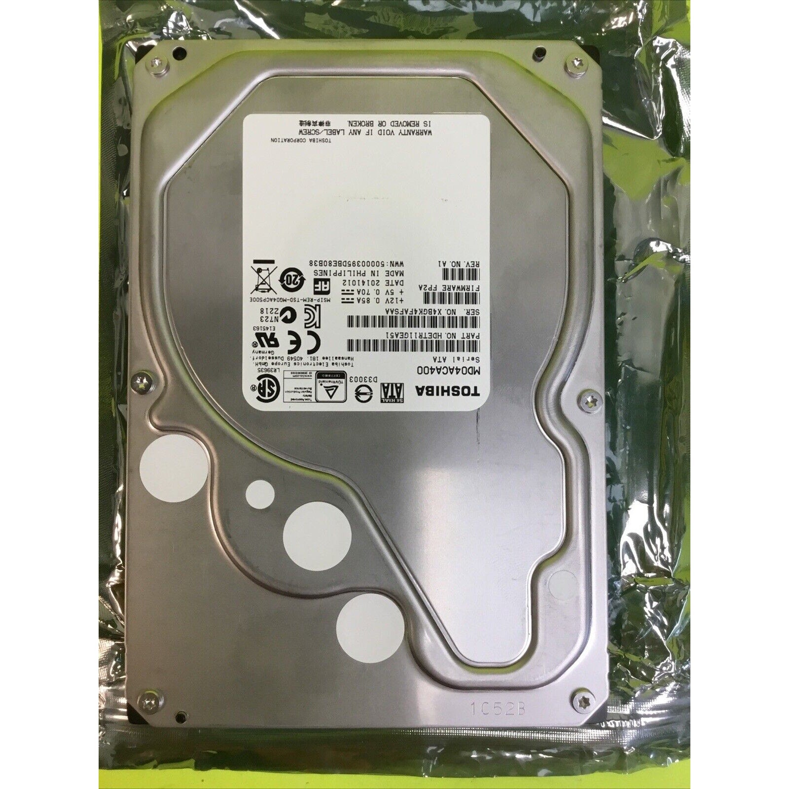 Toshiba MD04ACA SATA 4TB Internal 7200RPM 3.5" (MD04ACA400) HDD Hard Drive