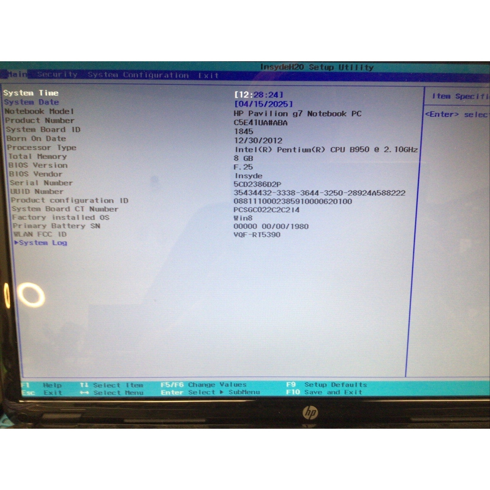 HP Pavilion g7-2275dx 17.3" FOR PARTS or REPAIR