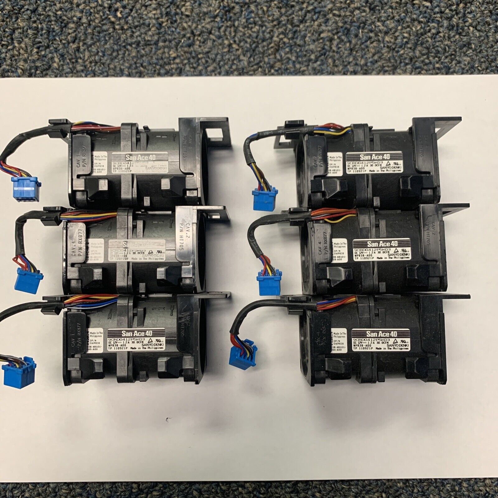 Lot of 6 Dell WW2YY WP838 KVVP3 GY134 PowerEdge R610 Server Fan Module