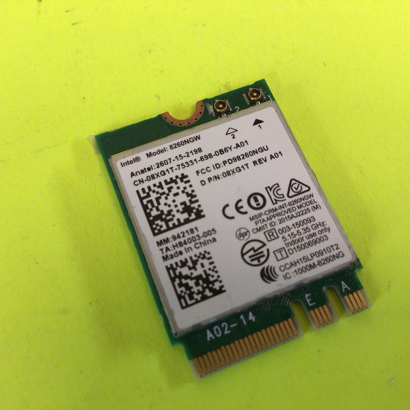 Intel 8260NGW Bual Band Wireless AC BT Card