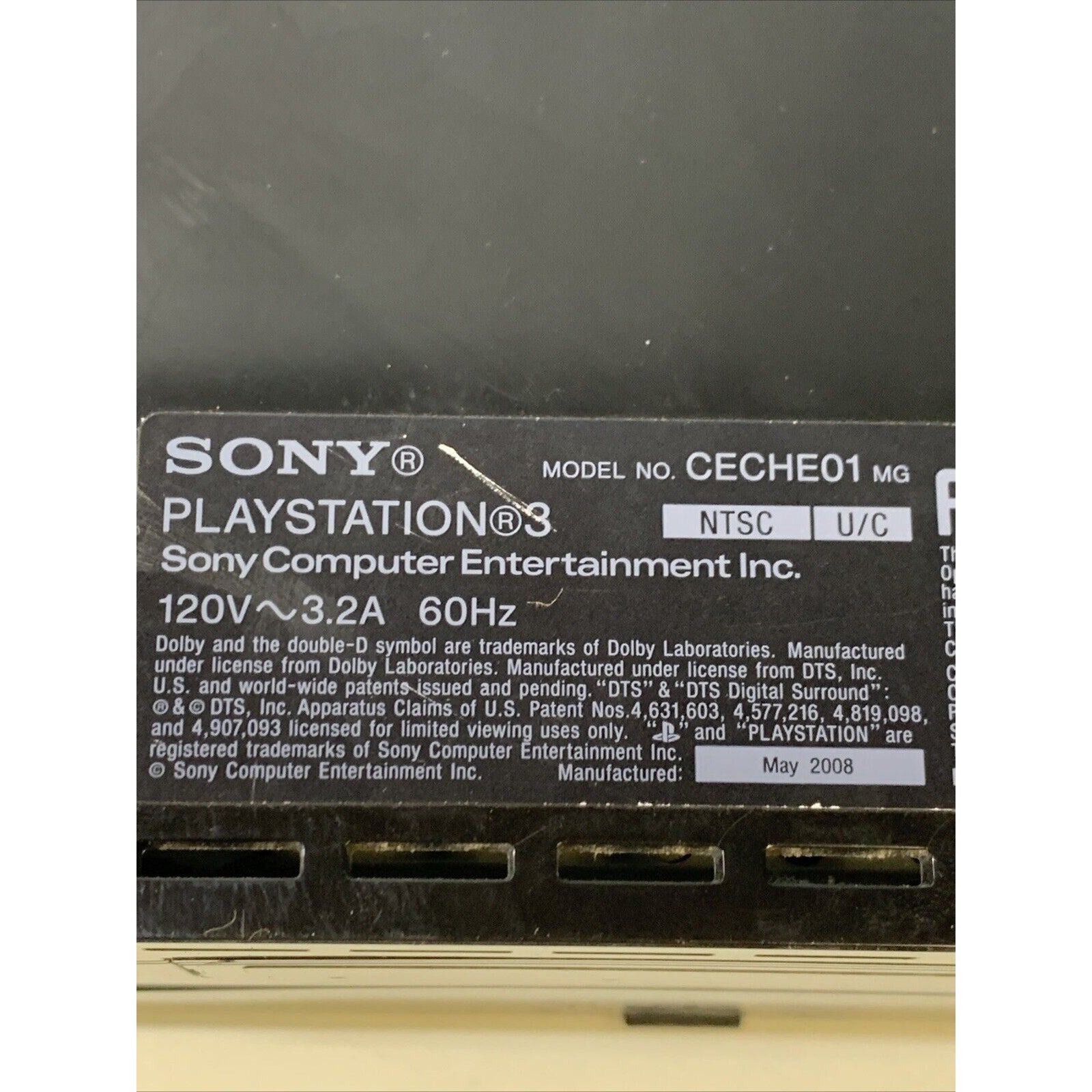 PlayStation 3 -PS3- CECHE01 Console For Parts!! NO DISPLAY / Power Bad