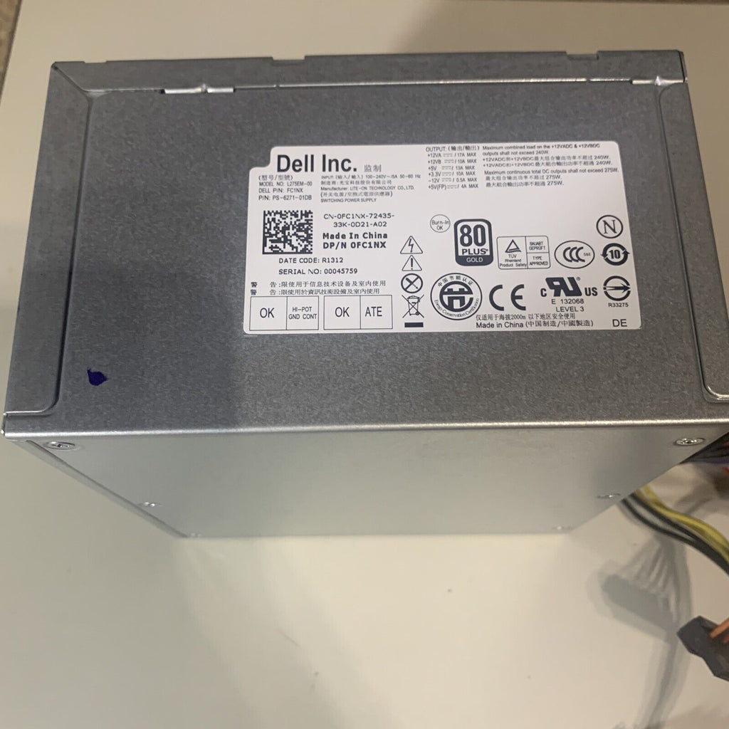 Dell 0FC1NX L275EM-00 275W Power Supply Optiplex 3010 7010 9010 - FC1NX