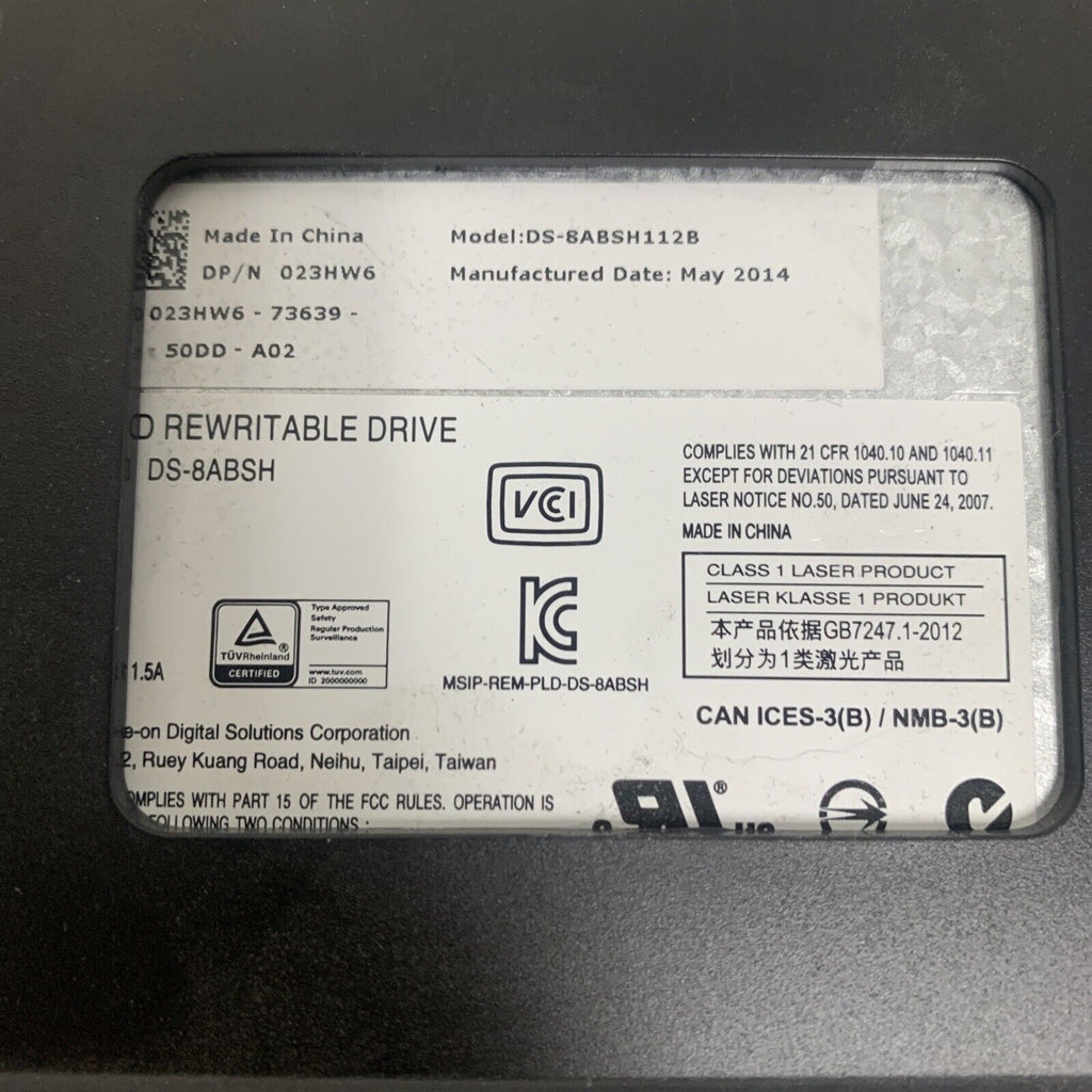 Dell DVD-CD Rewritable Optical Drive DS-8ABSH112B 23HW6 023HW6+CADDY - No Bezel