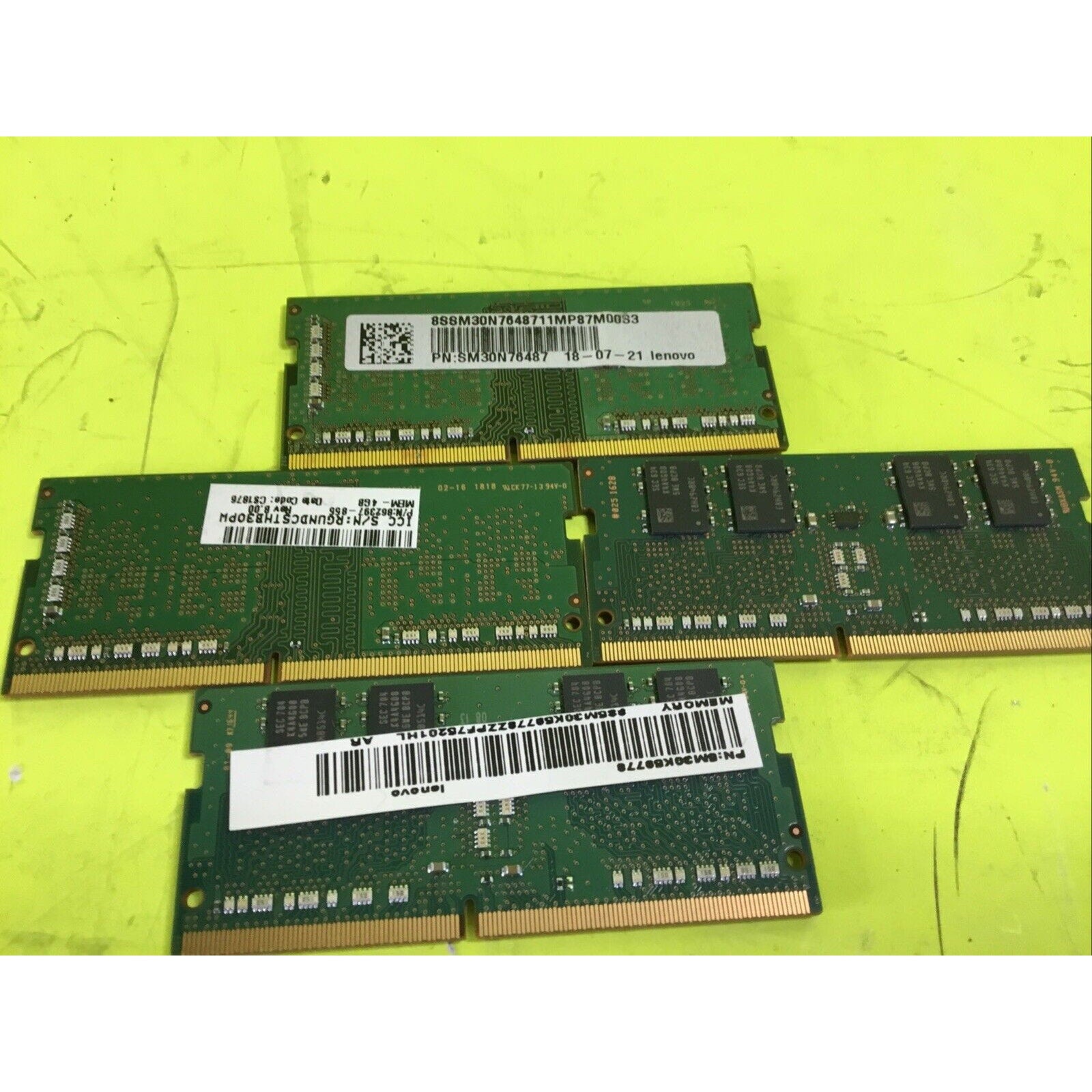 Lot of 4x 4GB Samsung Laptop Memory Assorted