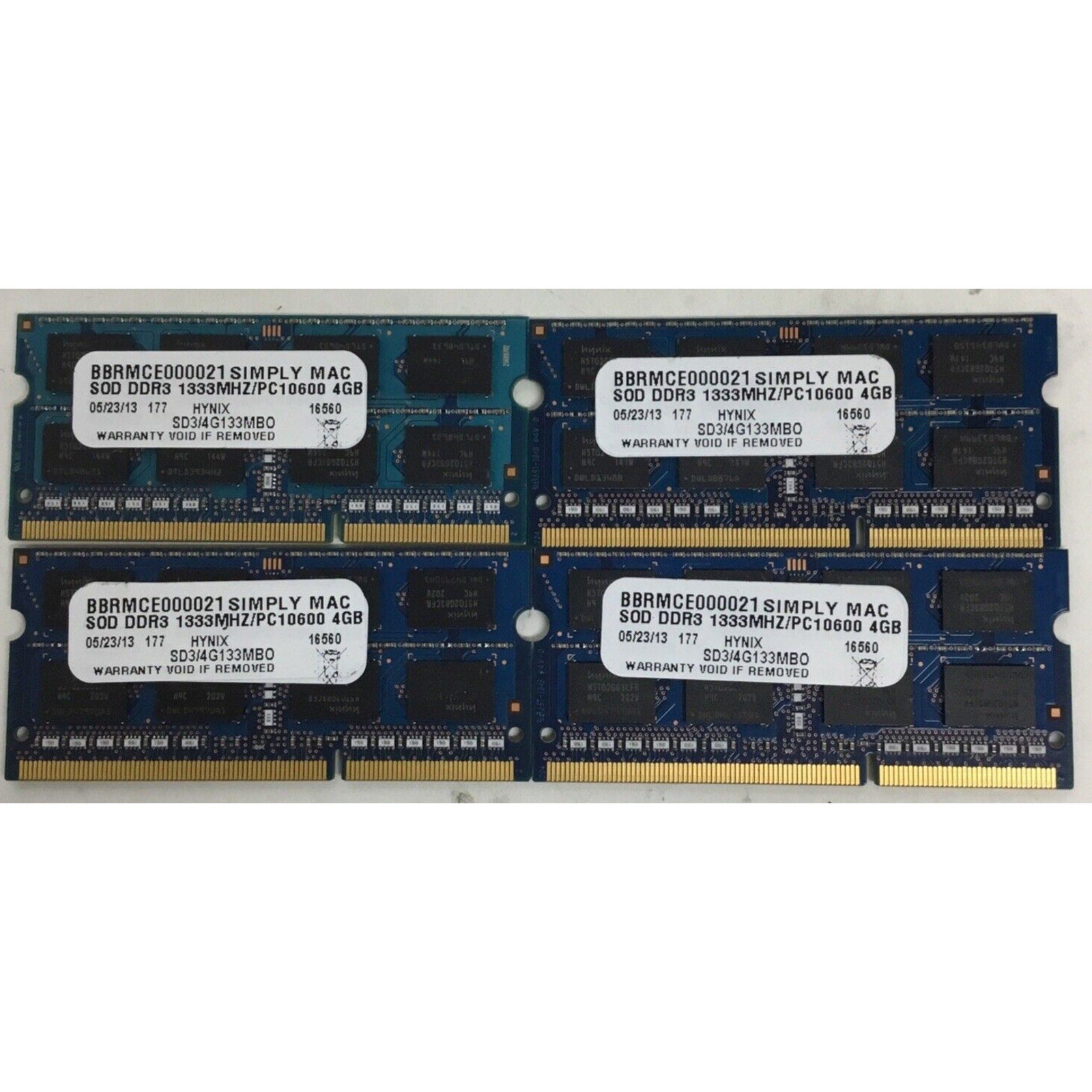 Hynix 16GB (4x4GB) 2Rx8 PC3-10600S Laptop Memory RAM HMT351S6CFR8C-H9