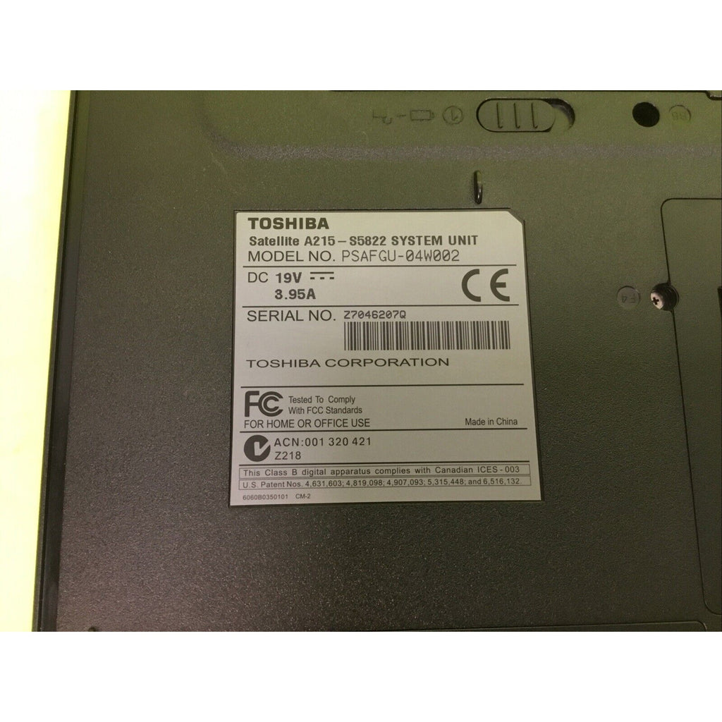 Toshiba Satellite A215-S5822 FOR PARTS or REPAIR