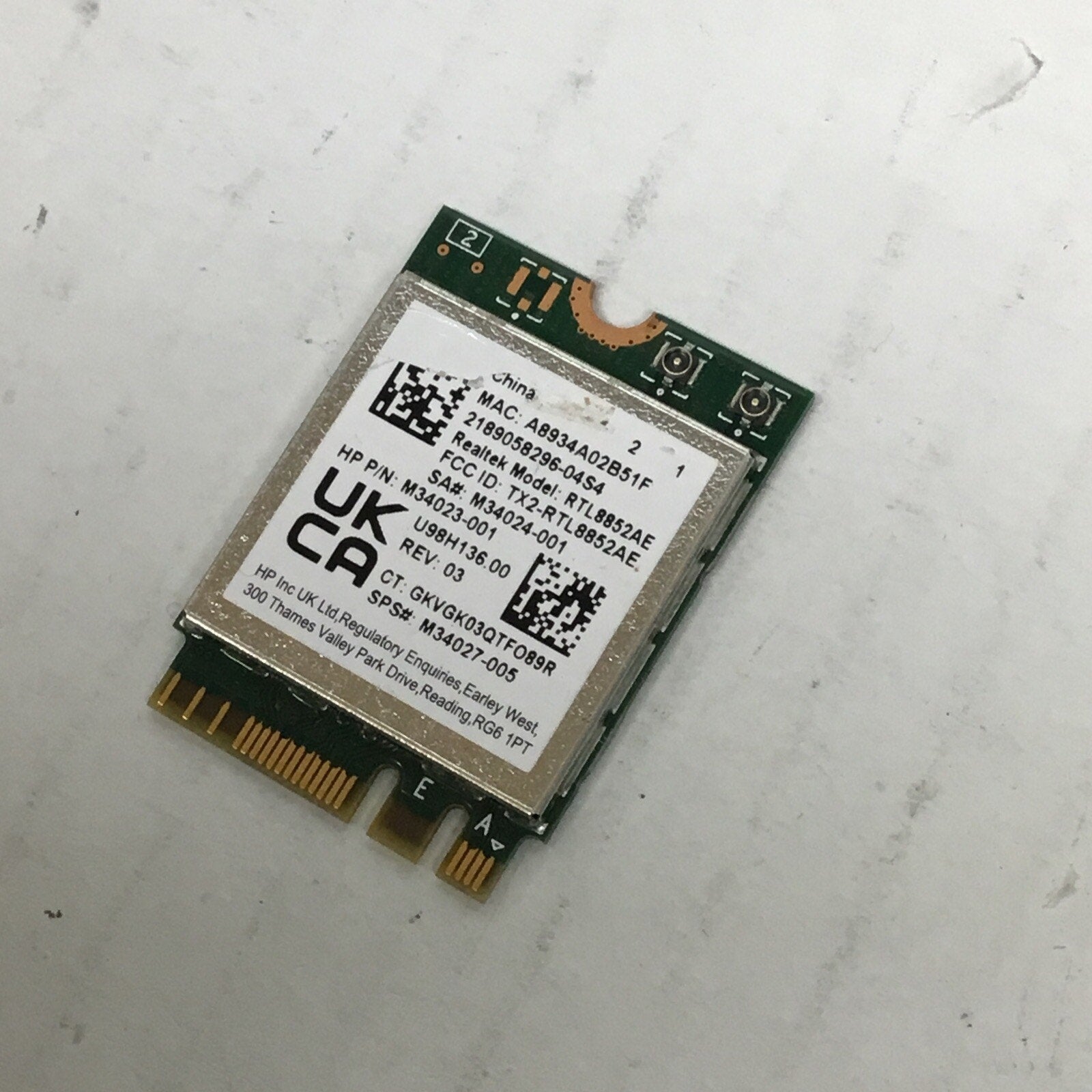 HP Pavilion Gaming 15-ec RTL8852AE Wireless WIFI Card M34024-001 M34023-001