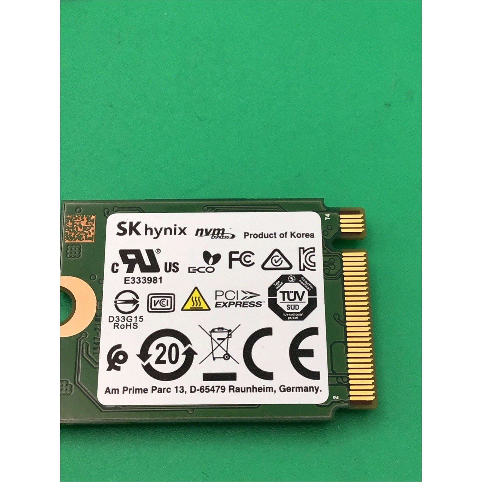 SK hynix BC511 NVMe SK hynix 512GB, Internal Solid State Drive SSD P/N 0TG8T0