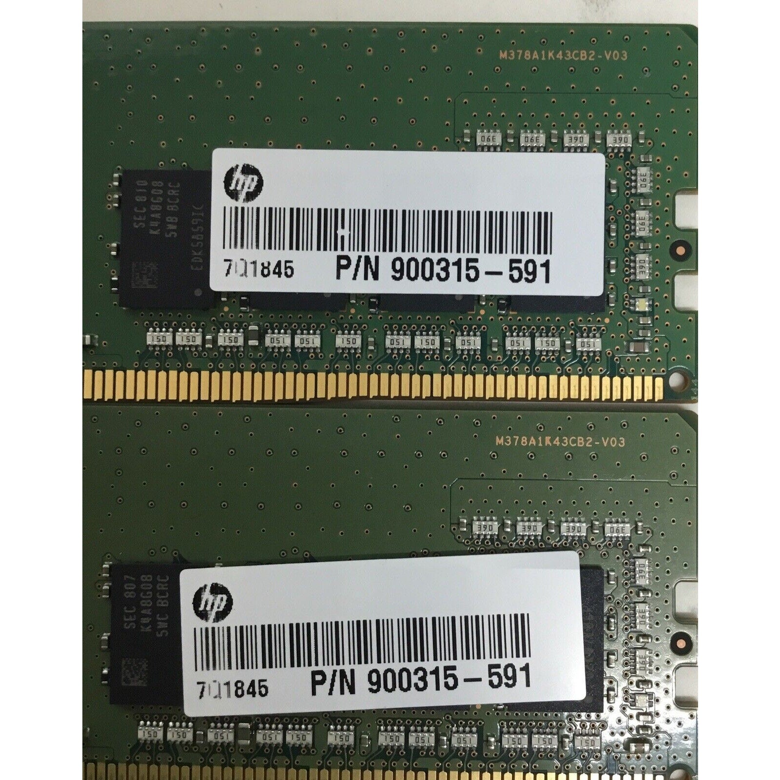 Lot of 2 Samsung 8GB PC4-2666V M378A1K43CB2-CTD DDR4 Desktop Memory 900315-001