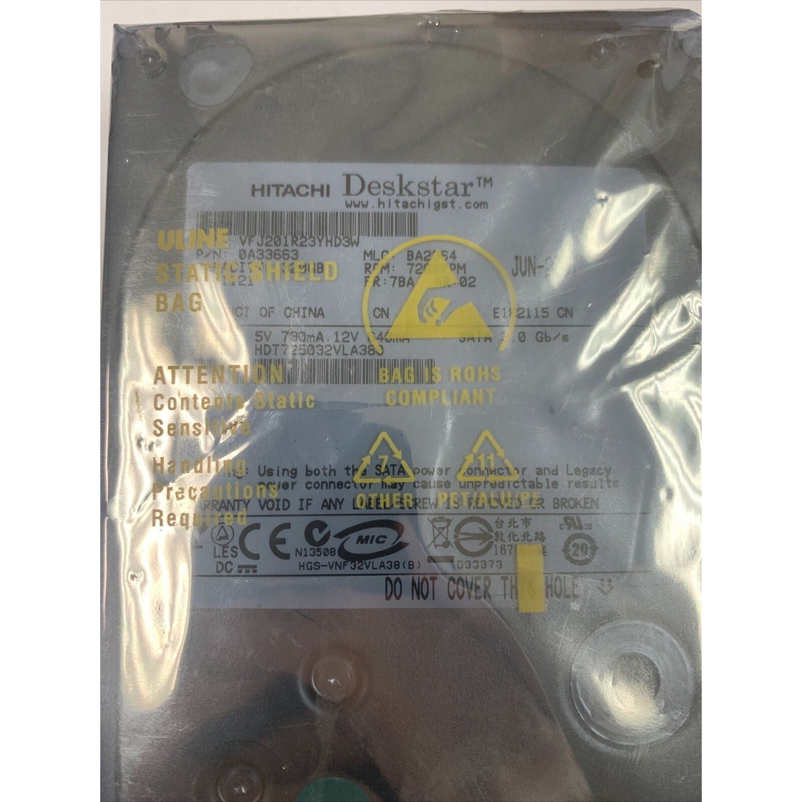 Hitachi 320GB Internal 7200RPM 3.5" (0A33663) HDD - SATA Hard Drive
