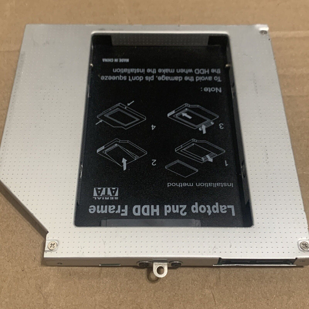 2nd SATA SSD/HDD Laptop Drive Caddy Enclosure 9.5MM- Fits In Optical Drive Slot