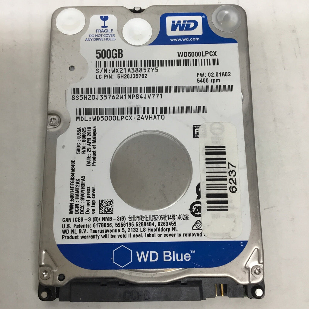 WD5000LPCX-24VHAT0 : WESTERN DIGITAL 500 GB HARD DRIVE