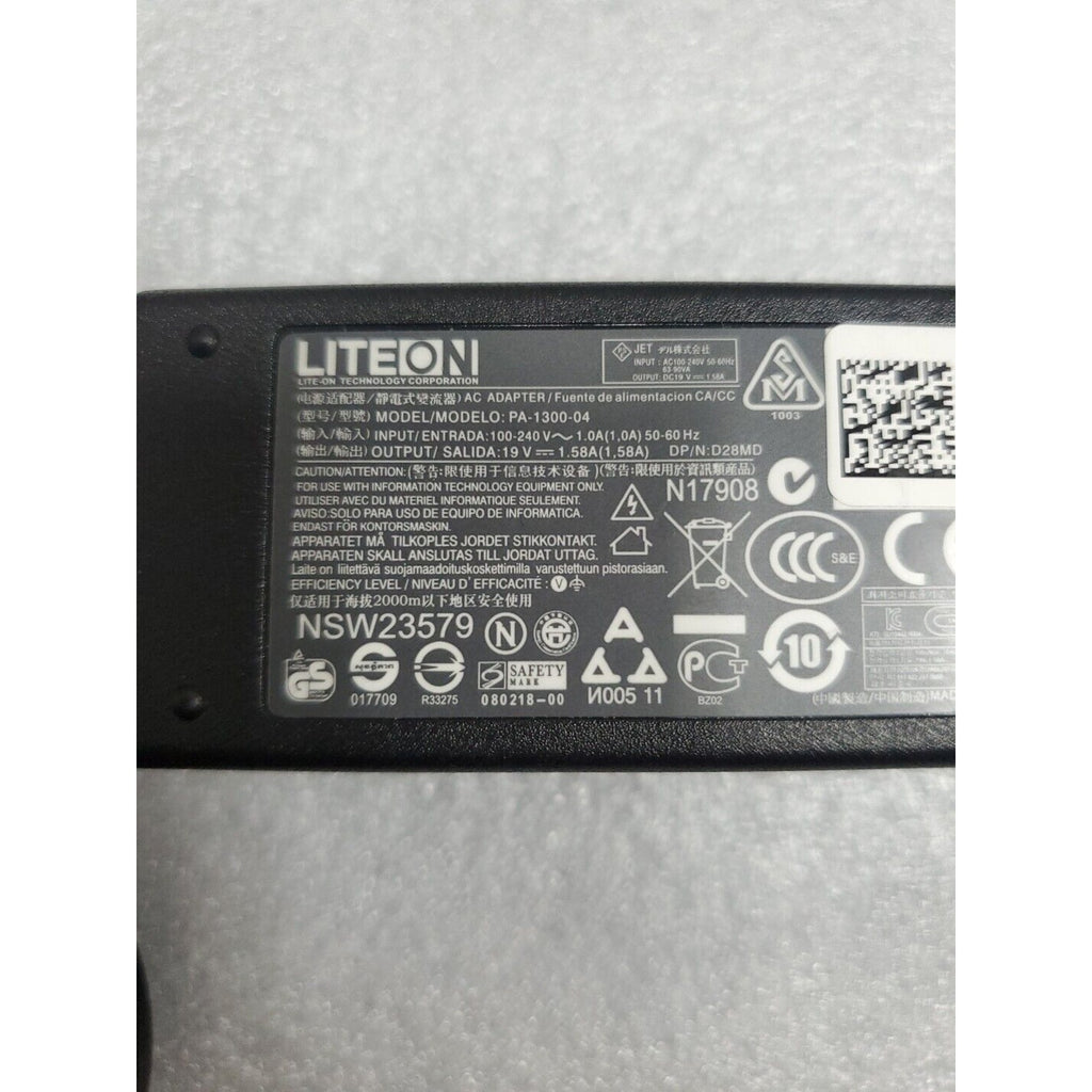 Genuine DELL Tablet 30W 19V 1.58A AC Power Adapter Charger + Cable D28MD 0D28MD