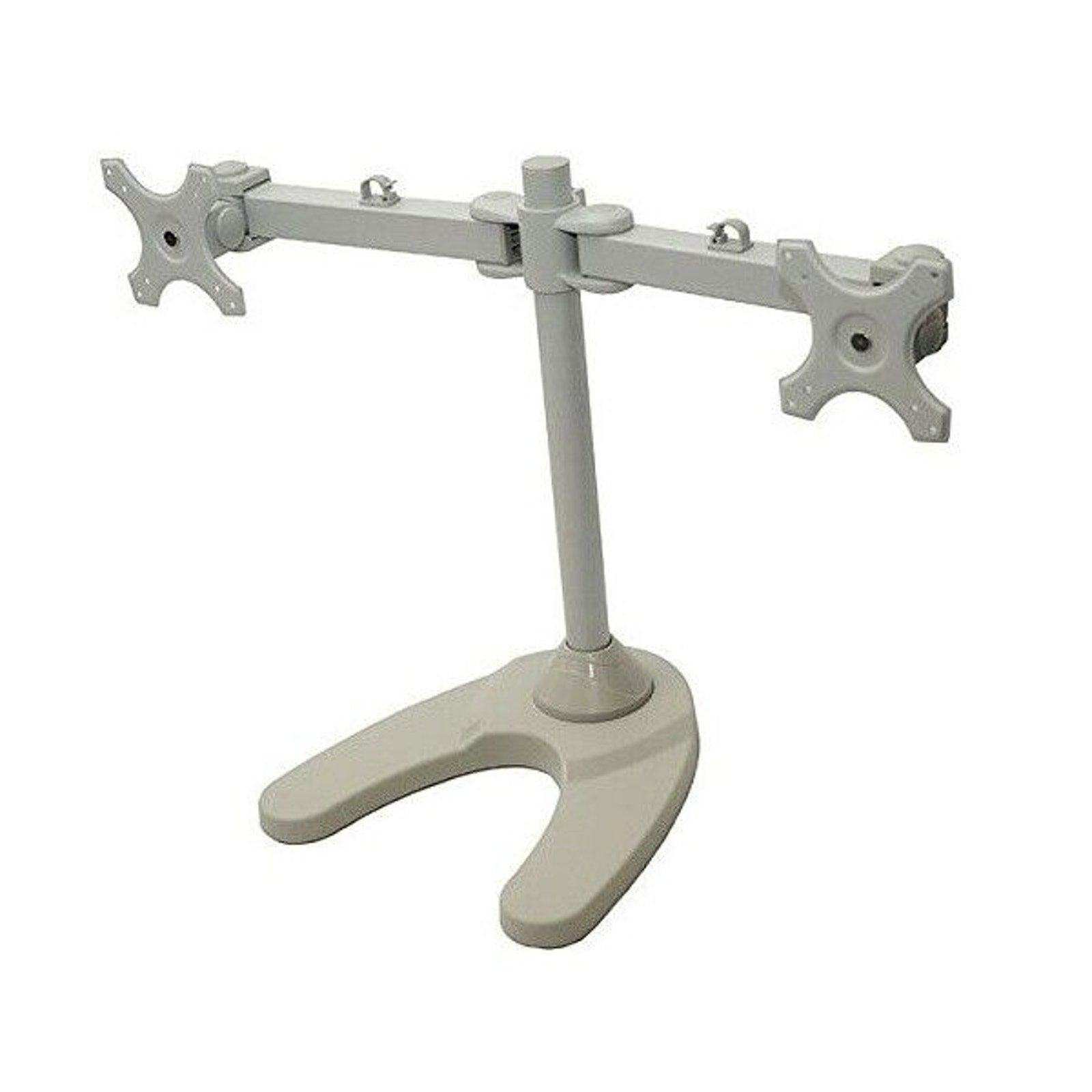 13-24'' Dual Monitor Stand Heavy-Duty Free Standing Two Arm Monitor Mount