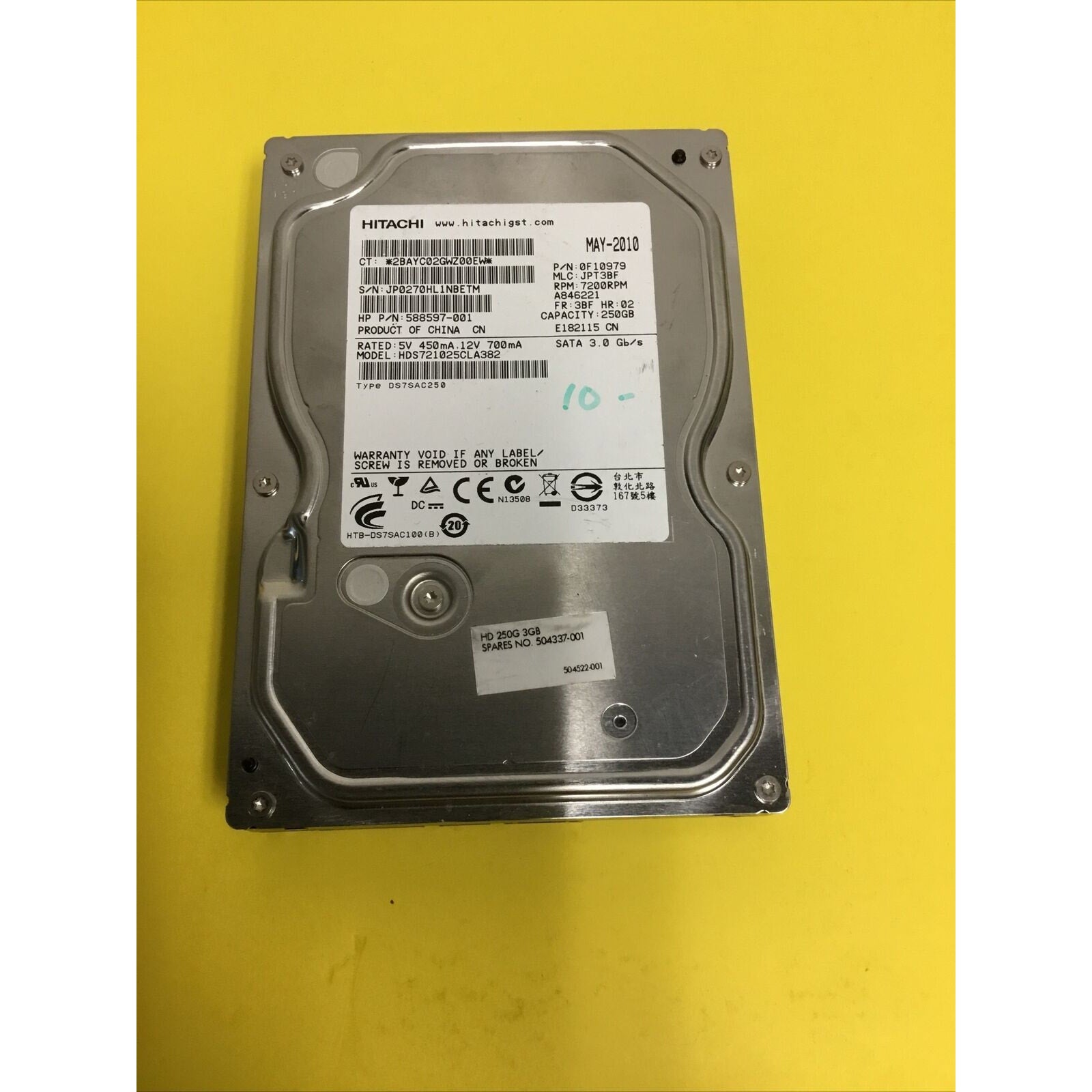 Hitachi HDS721025CLA382 250 GB 3.5 in SATA II Desktop Hard Drive