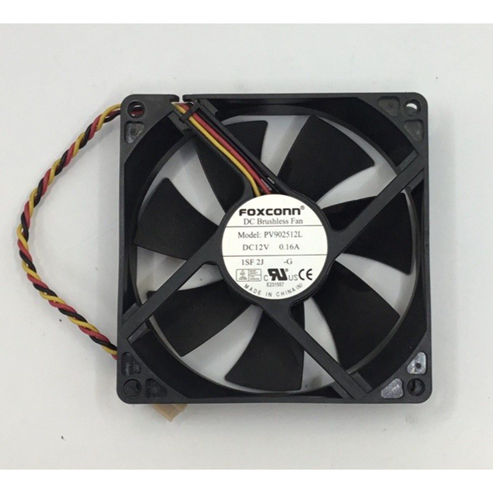 Foxconn PV902512L DC 12V 0.16 amp DC Brushless Fan, bench tested