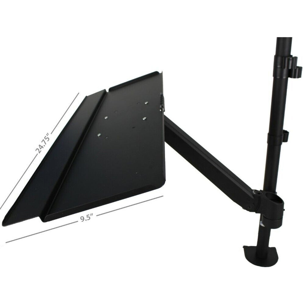 Sit Stand Computer Desk Workstation w/ Keyboard Tray Adjustable Mount Black