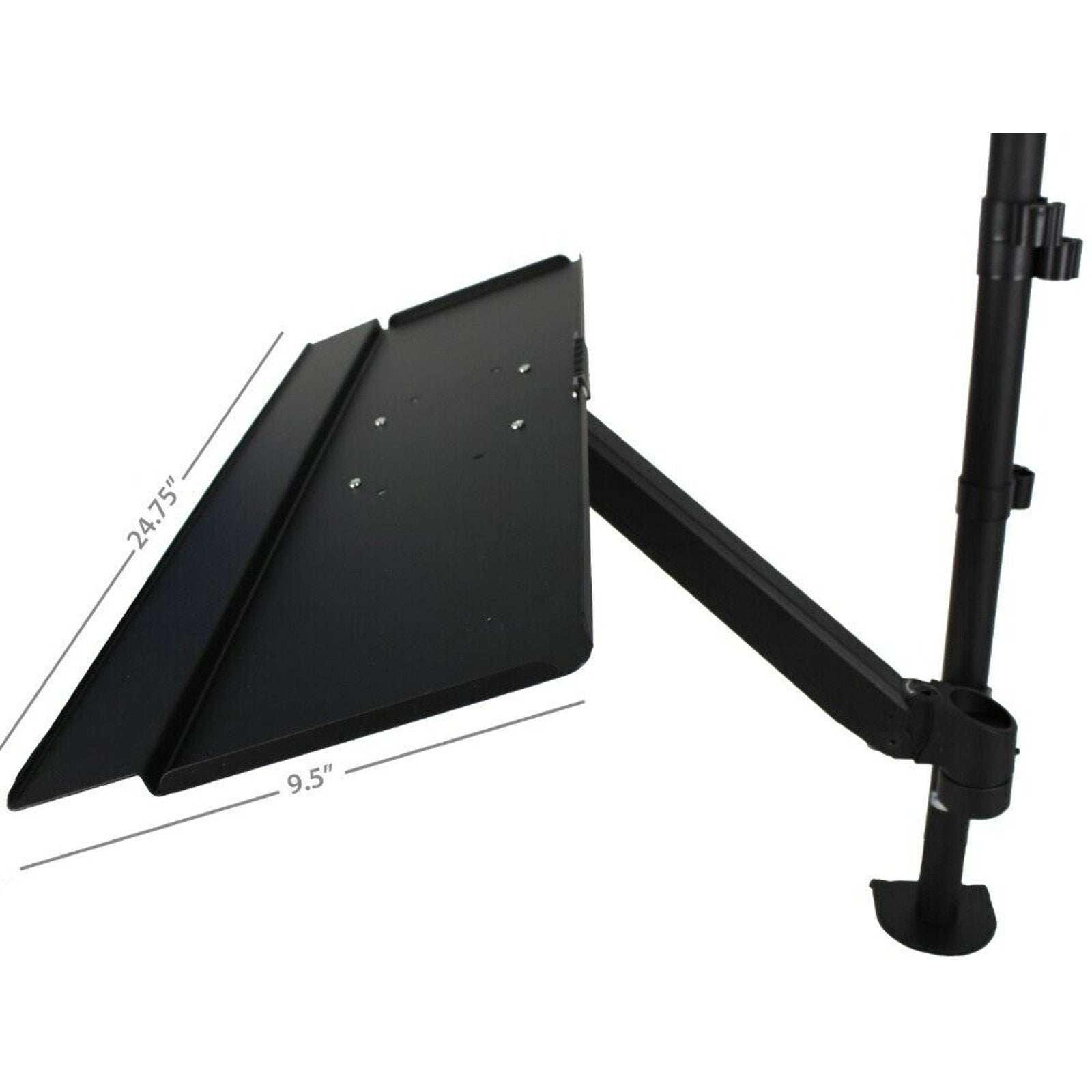 Sit Stand Computer Desk Workstation w/ Keyboard Tray Adjustable Mount Black