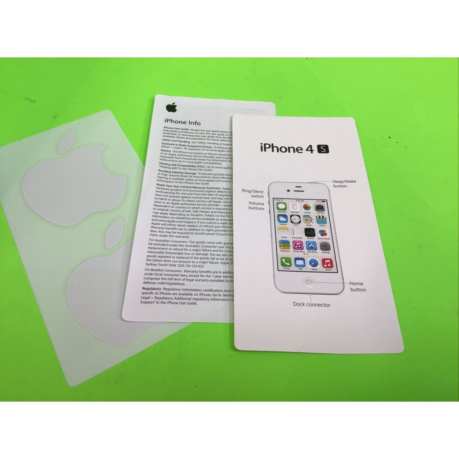 Apple iPhone 4S 8GB White Empty Box Only with Stickers and Insert