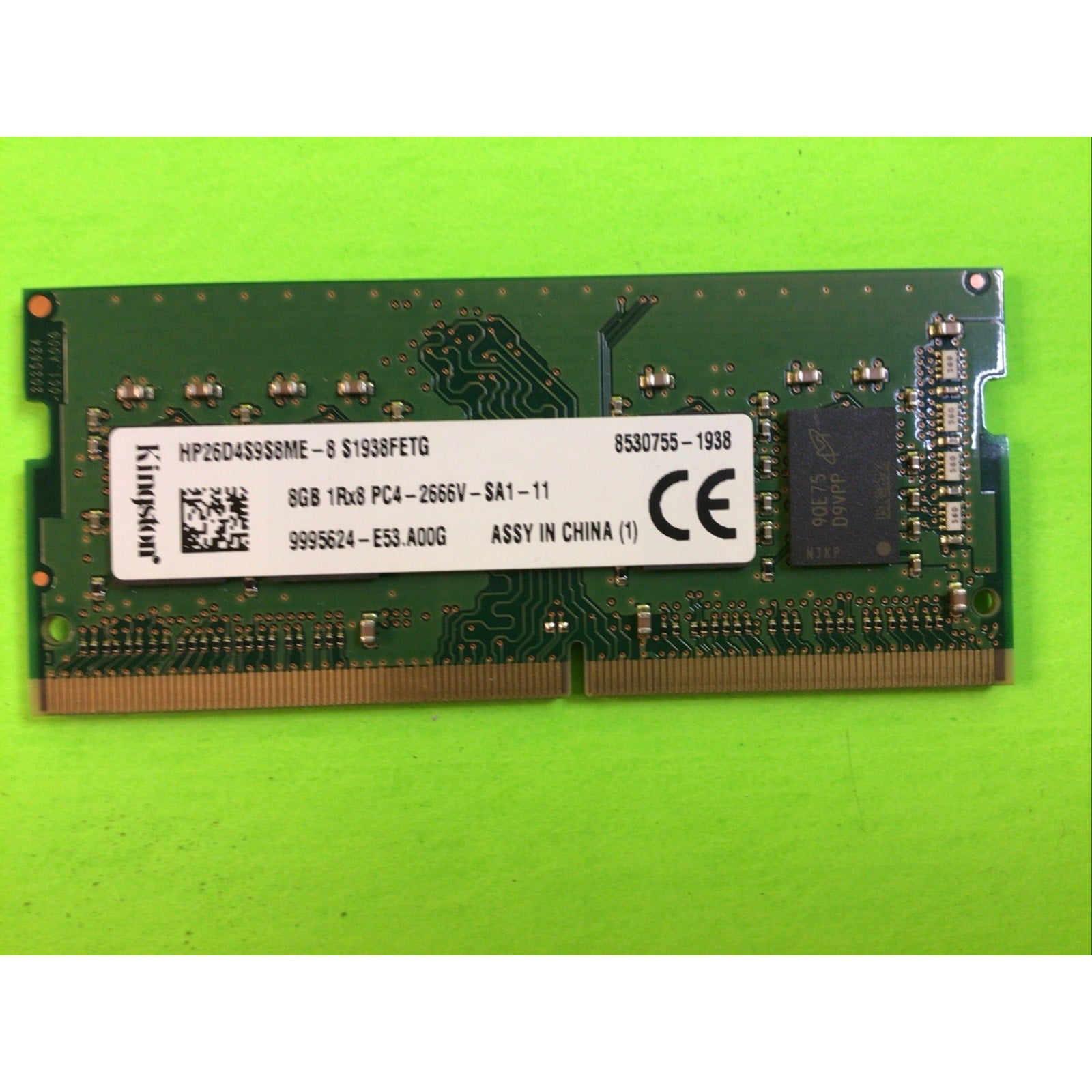 Kingston HP26D4S9S8ME-8 8GBx1 DDR4 SDRAM 2666MHZ SODIMM Laptop Memory