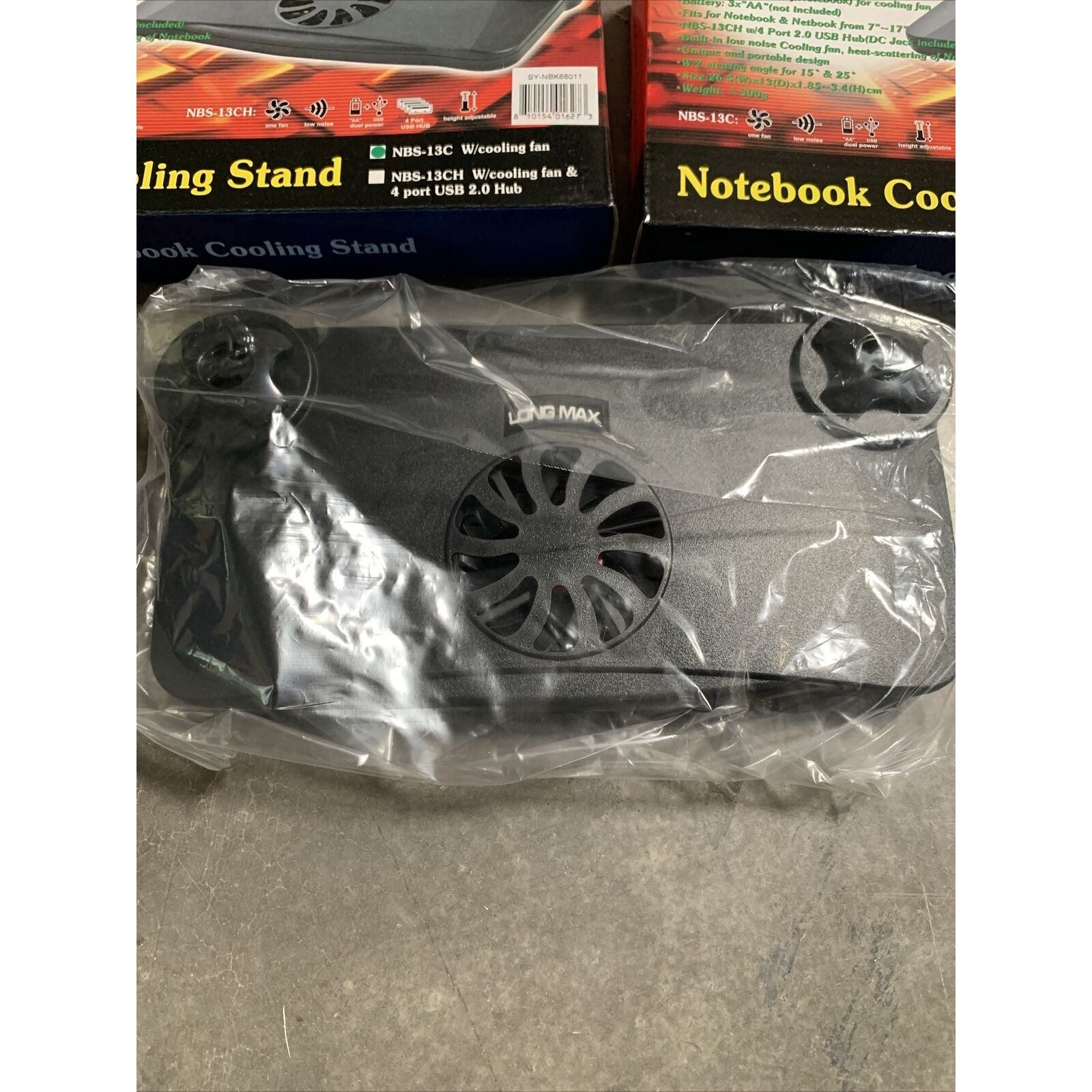 3-pack of Long Max USB or Battery Powered Laptop Cooling Pad (Black)