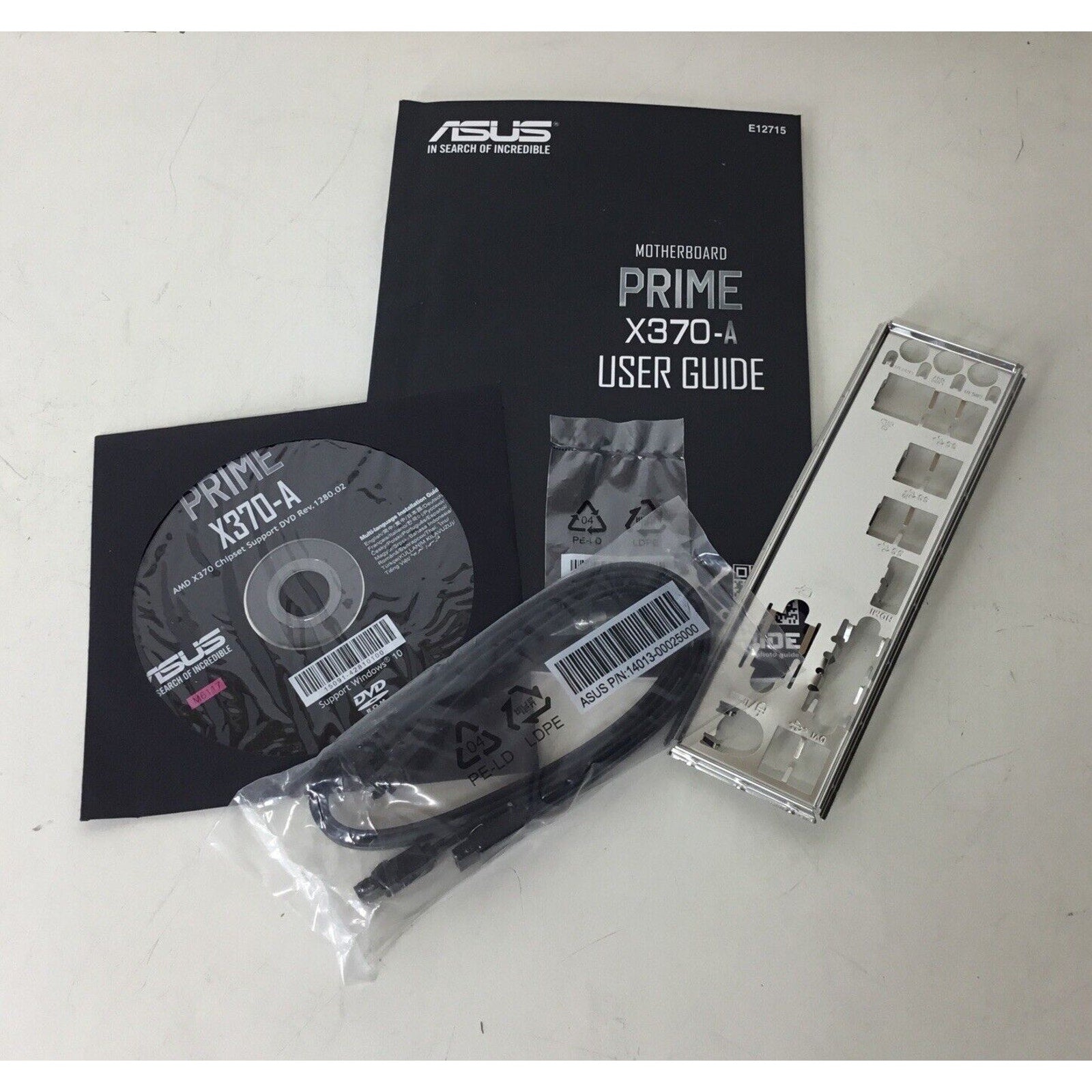 ASUS PRIME X370-A Motherboard User Guide w/ CD, I/O Shield, Cable, Screws