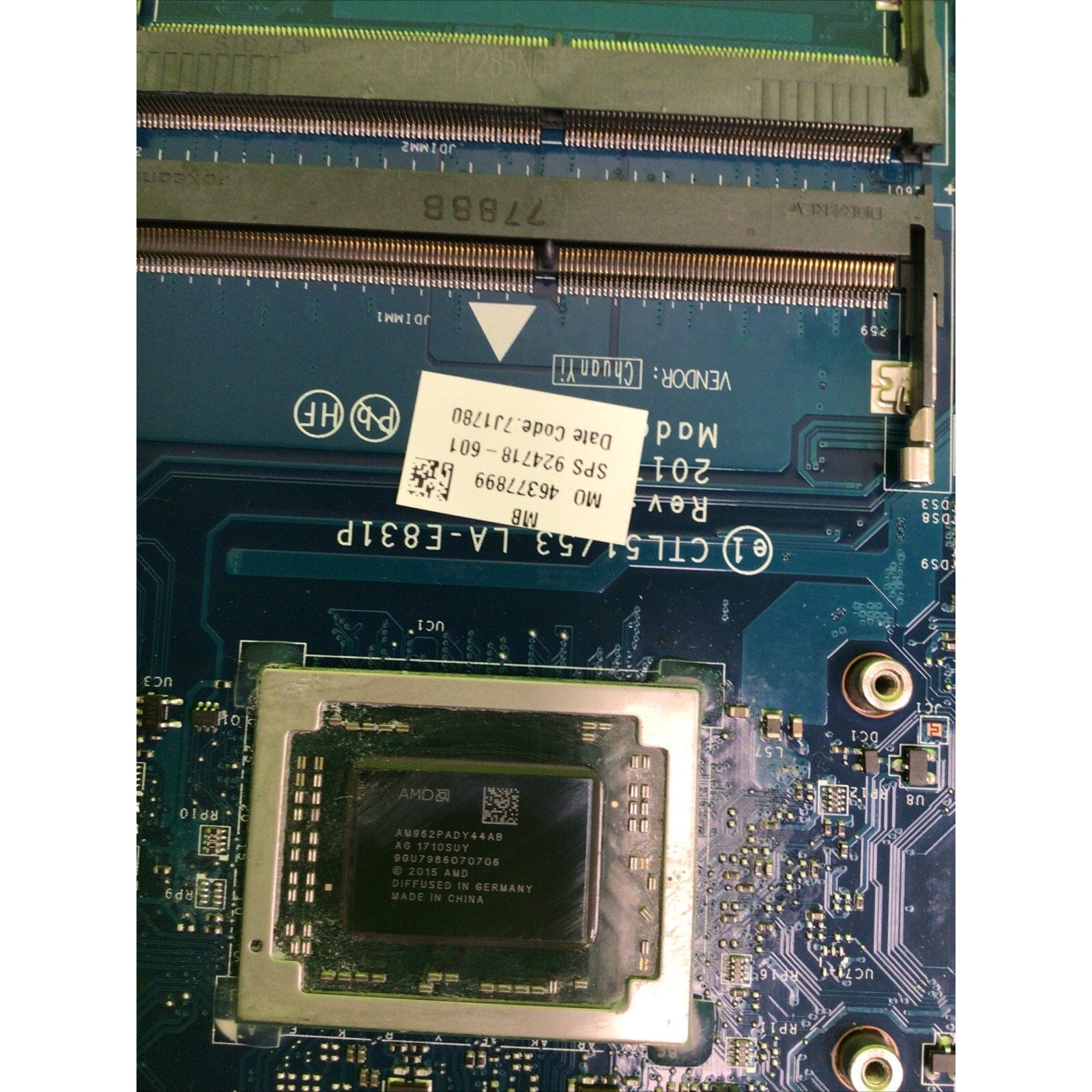 HP 924718-601 AMD A10-9620p Motherboard