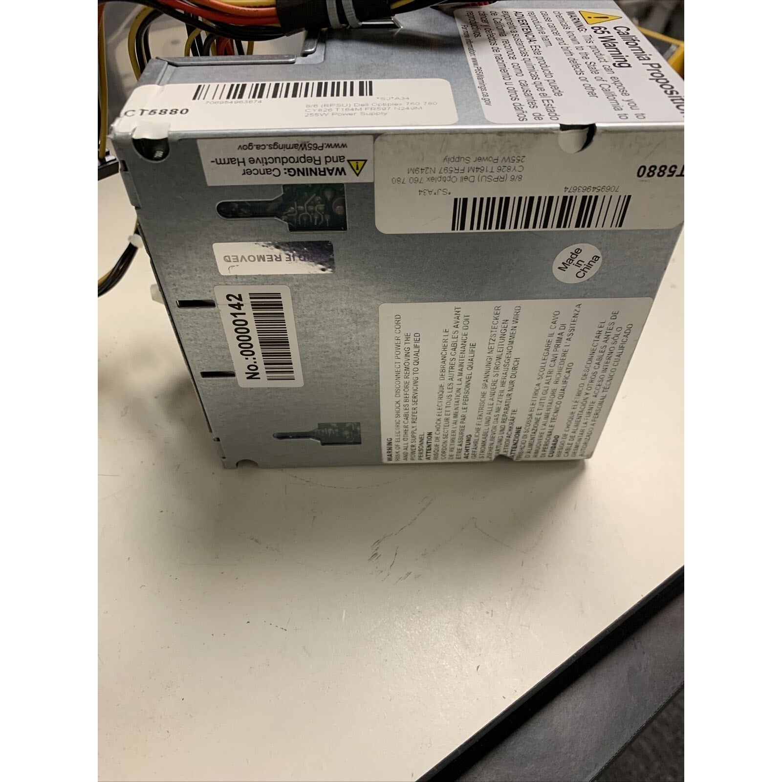 Dell Optiplex 360 380 760 F255E-01 255W PSU CY826 0CY826 - Stickers On Chassis