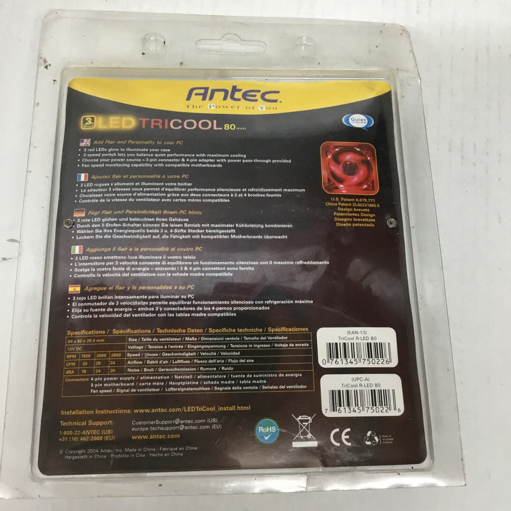 Antec 3 Speed LED Tricool 80mm Fan