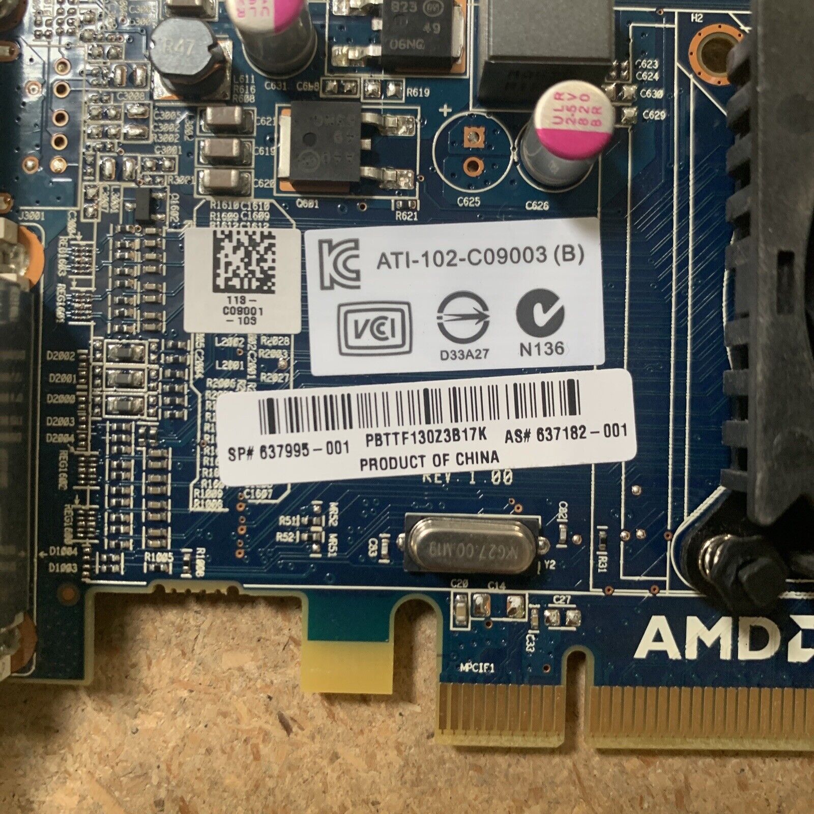 ATI Radeon HD 6350 Dual Head Graphics Card 512MB PCIe 637995-001 ATI-102C09003B