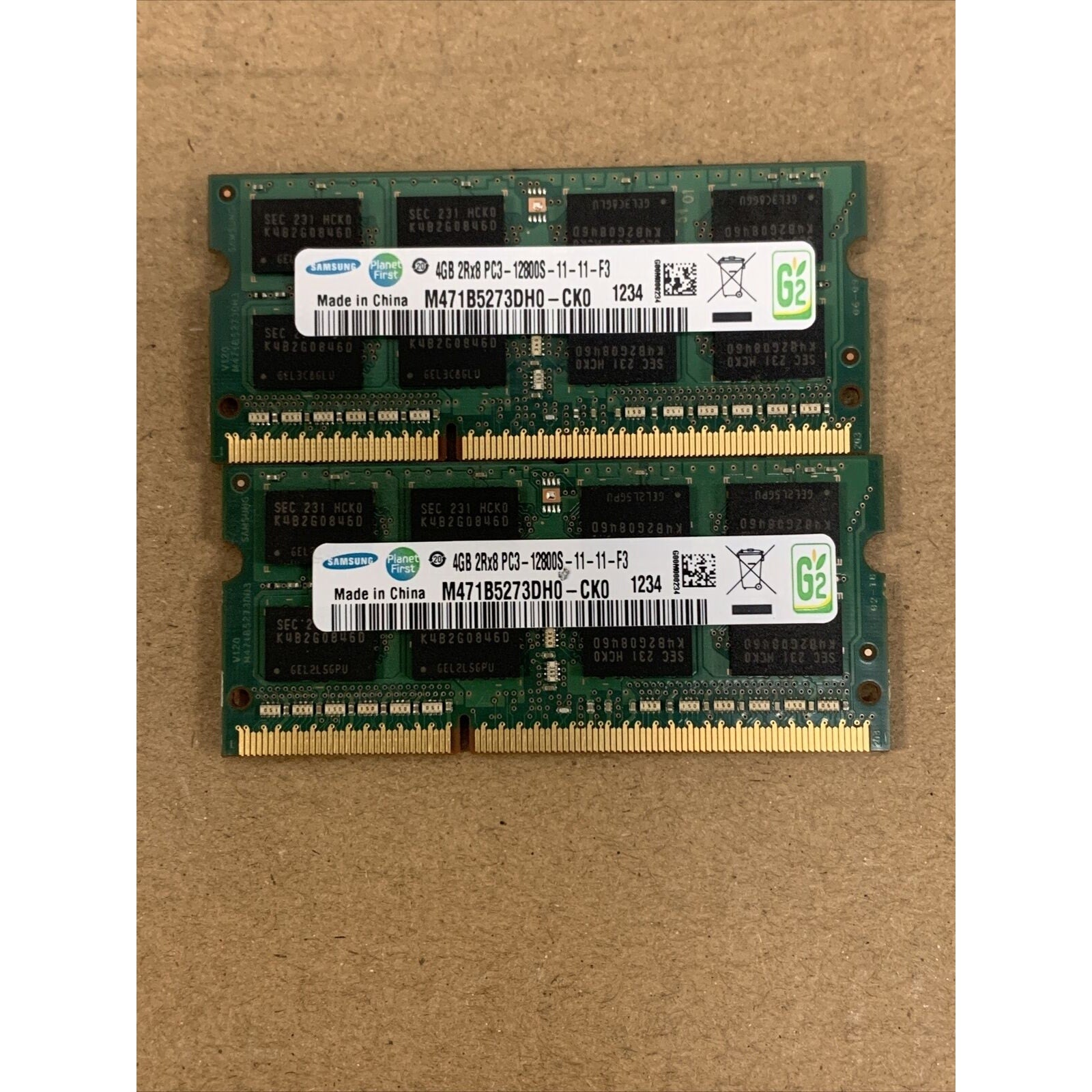 SAMSUNG 8GB (2x4GB) DDR3 PC3-12800S SO-DIMM LAPTOP MEMORY RAM M471B5273DH0-CK0