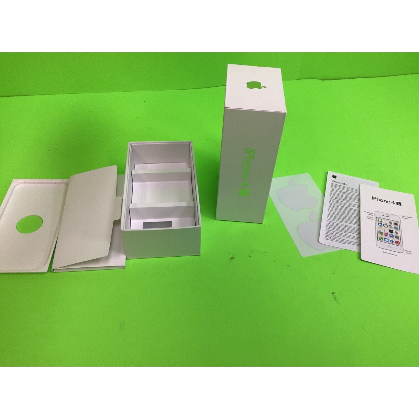 Apple iPhone 4S 8GB White Empty Box Only with Stickers and Insert