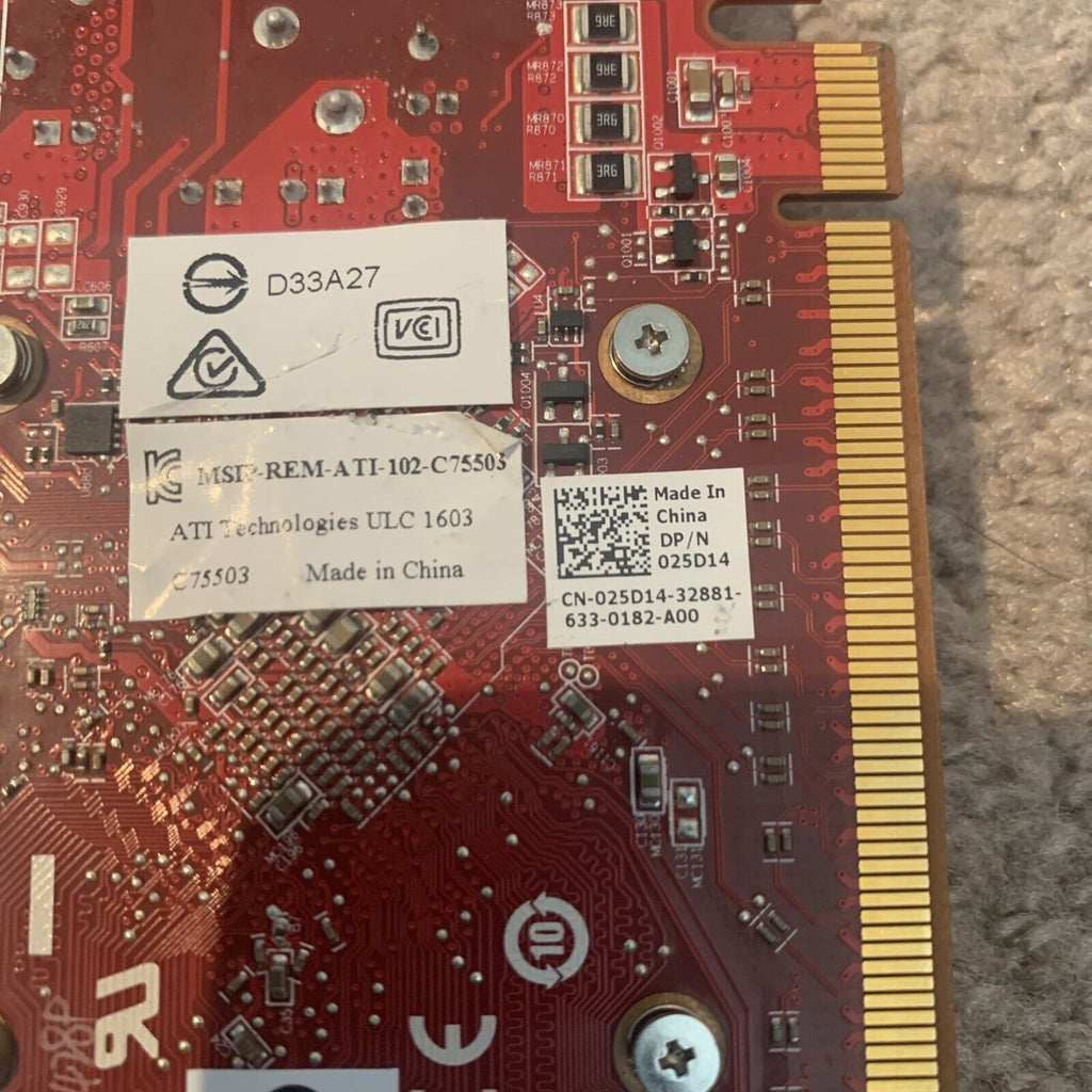 AMD FIREPRO W4100 2GB GDDR5 QUAD PCIE X16 3.0 VIDEO CARD 25D14 / 025D14