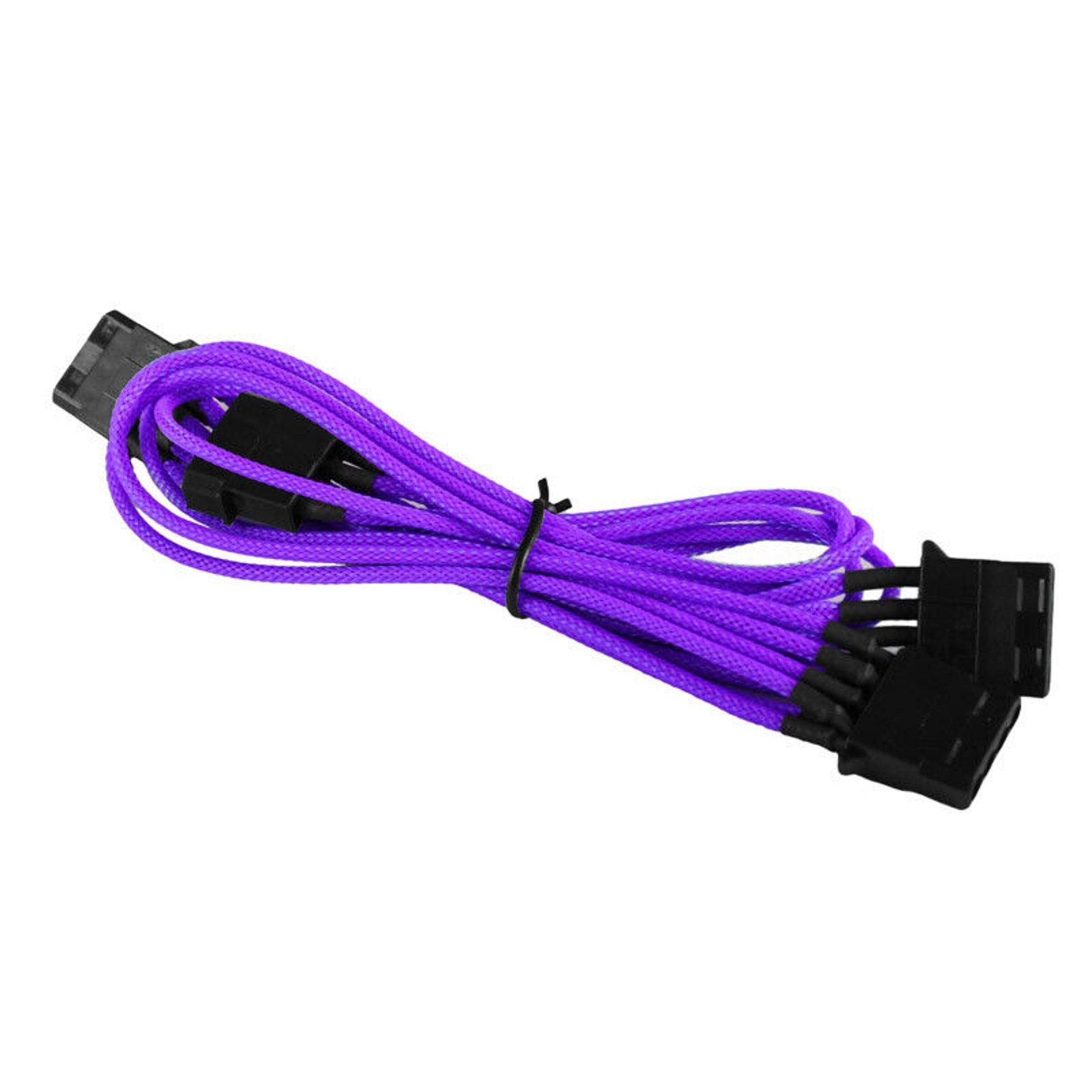 4-pin LP4 to 3x 4-pin LP4 PC Power Splitter - Premium Braided - Purple