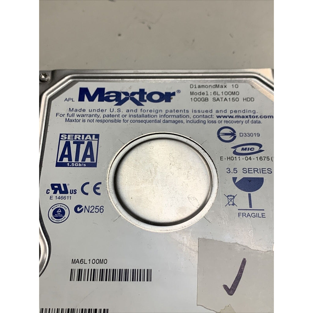 Maxtor 6L100M0 100GB SATA/150 7200RPM 8MB Hard Drive Very Good