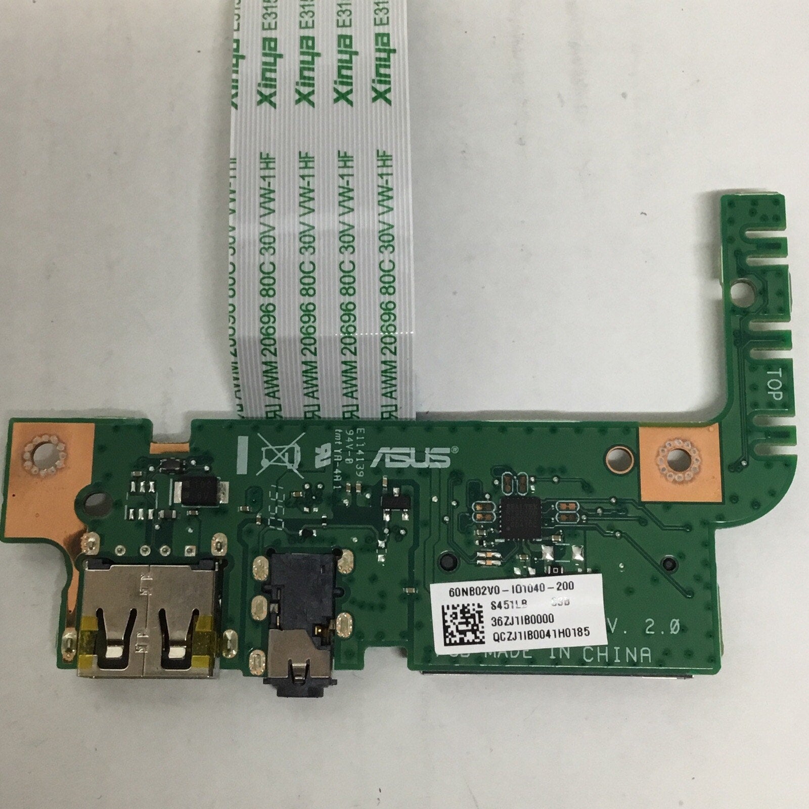 GENUINE ASUS VIVOBOOK V551L CARD READER AUDIO USB BOARD W/ CABLE 60NB02A0-US1030