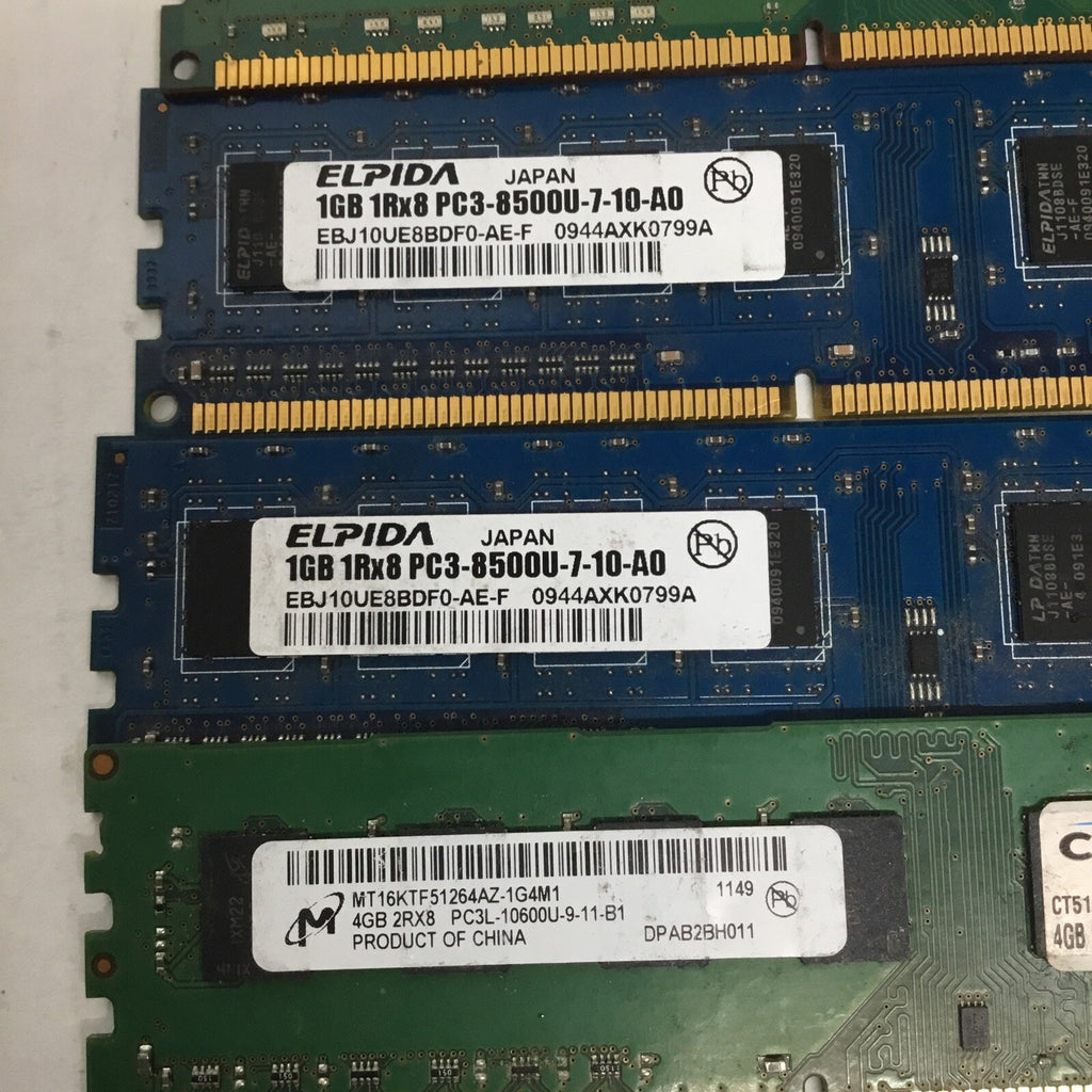 Lot of 6 Assorted DDR3 Ram Sticks Untested