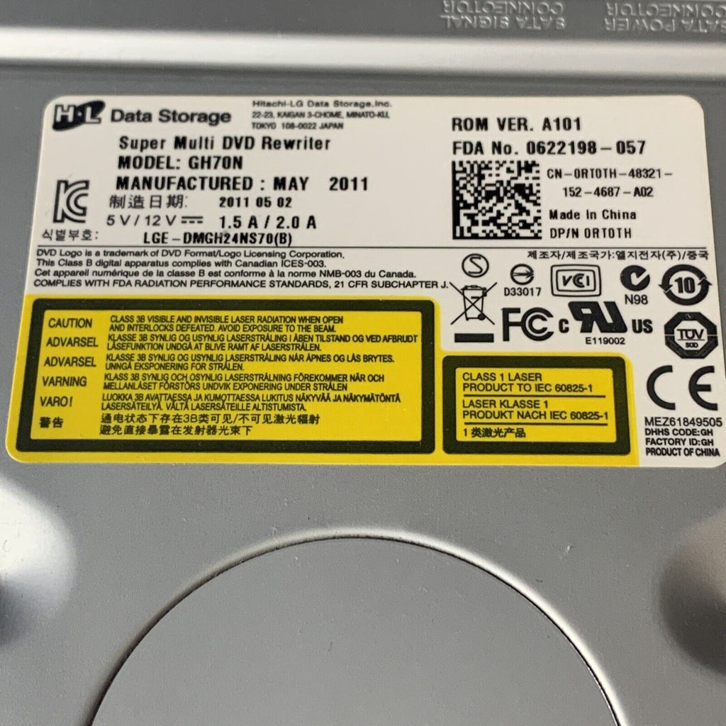 HL GH70N Desktop Super Multi DVD Rewriter SATA DVDRW CDRW Drive Dell P/N: 0RT0TH