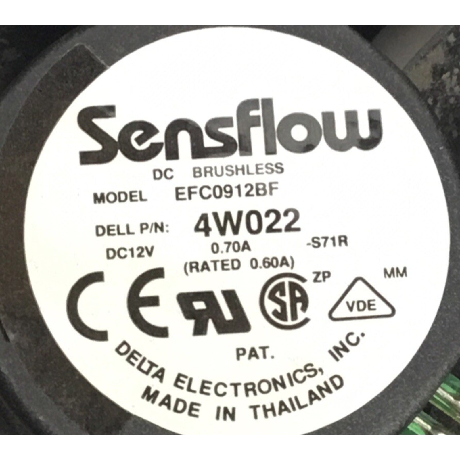 Dell Plastic Shroud & Fan EFC0912BF 4W022 02X585