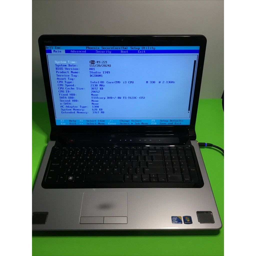 Dell Studio P02E Intel i5 M330 No HDD No OS 4GB RAM