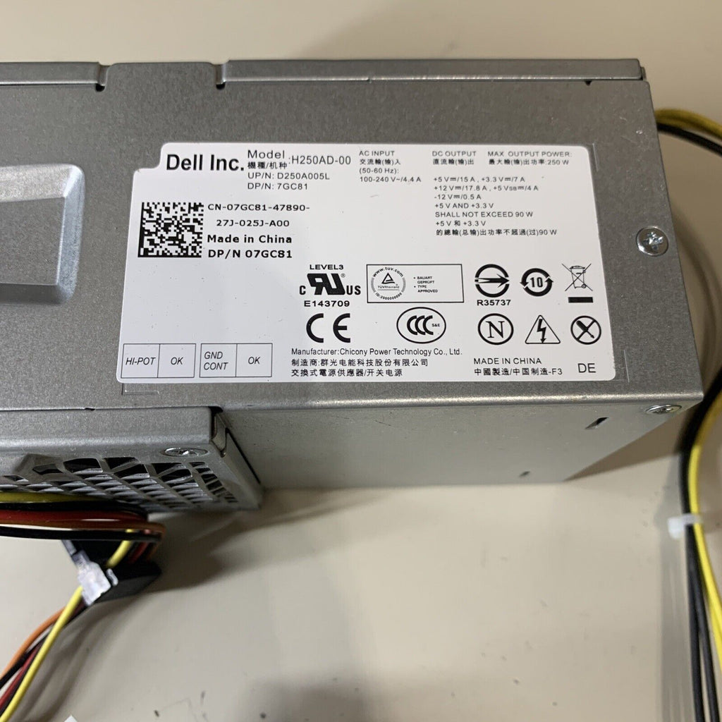 Dell 7GC81 07GC81 250W Desktop Power Supply H250AD-00 D250A005L