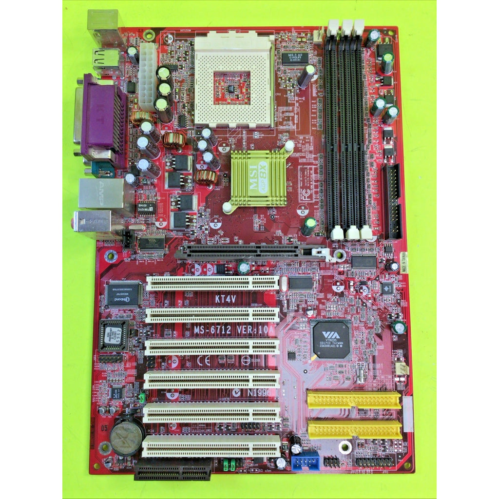 Socket 462/A MSI KT4AV-L VIA KT400A Chipset Motherboard FOR PARTS or REPAIR