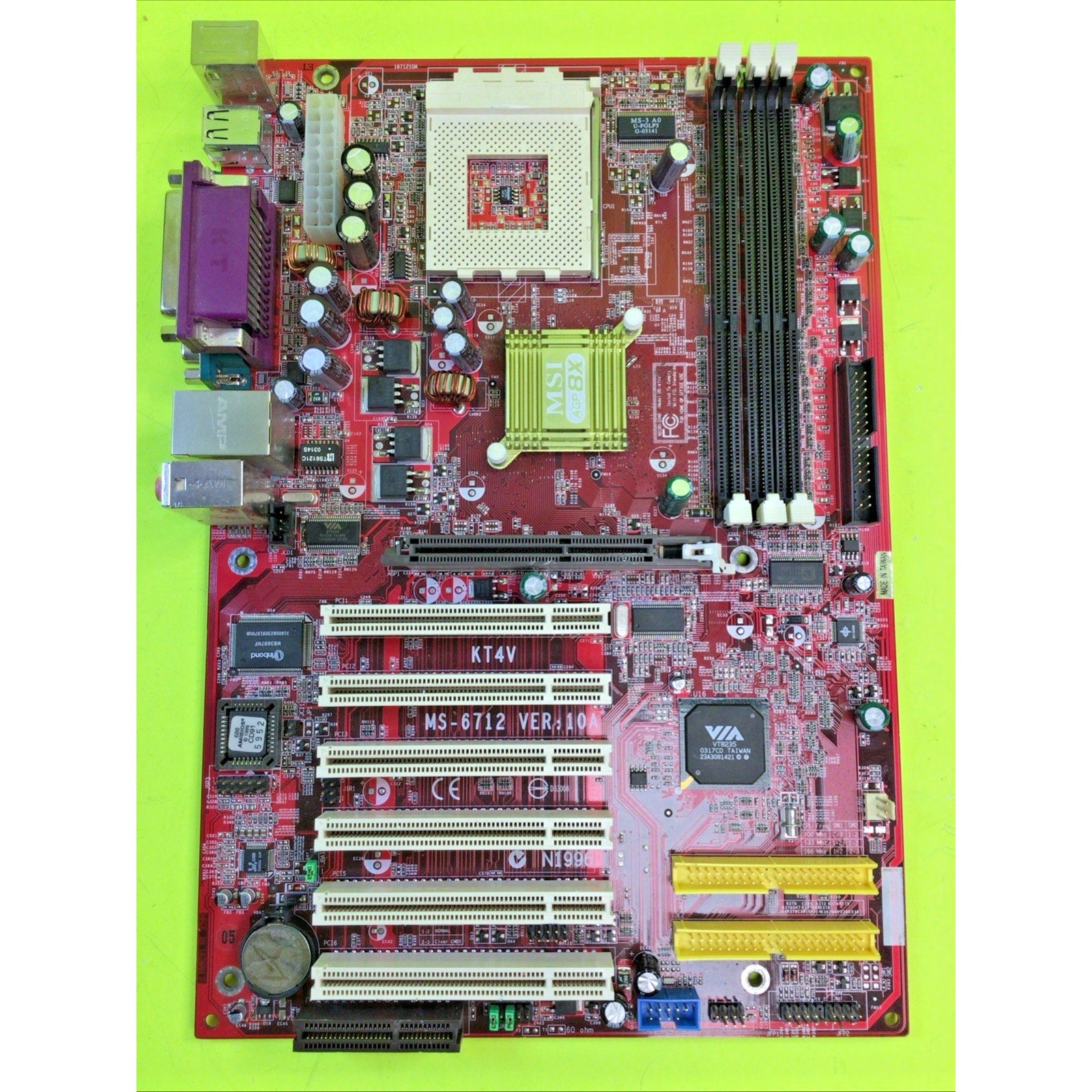 Socket 462/A MSI KT4AV-L VIA KT400A Chipset Motherboard FOR PARTS or REPAIR