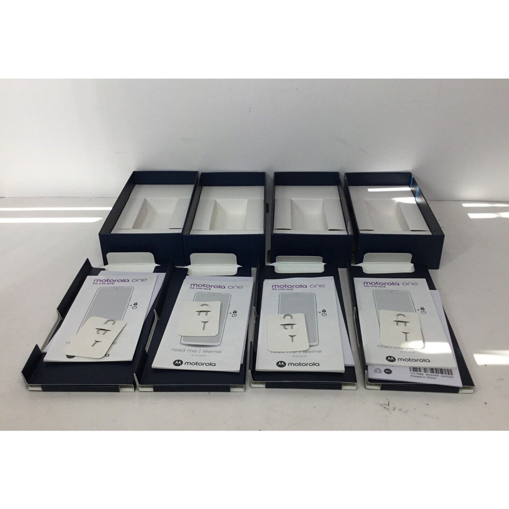 Lot of 4-Motorola One 5G UW Ace 64GB Volcanic Gray BOX ONLY