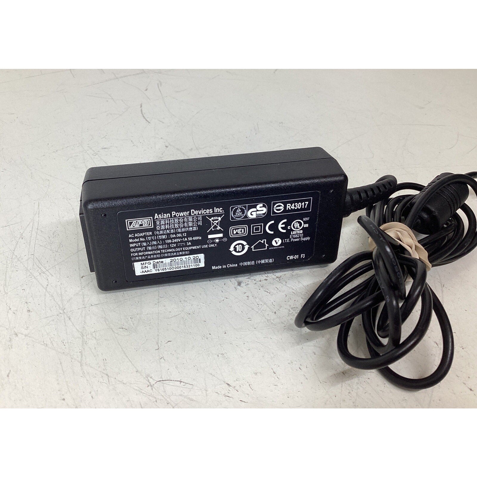 APD Charger AC Adapter Power Supply DA-36L12 12V 3A