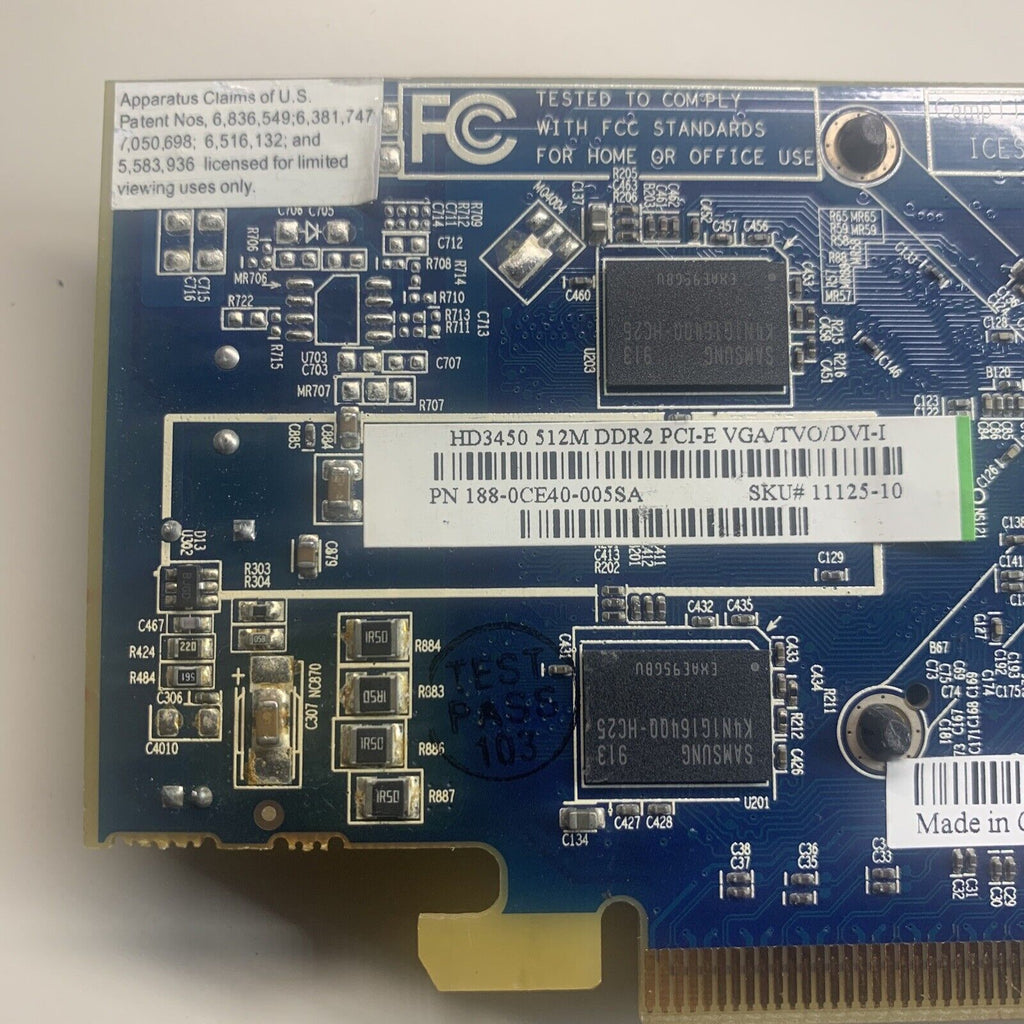 ATI 188-0CE40-005SA Radeon HD3450 PCIe Graphics Video Card 512MB DVI VGA SVIDEO